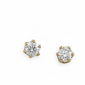 14K Yellow 1/5 CTW Diamond 6 Prong Earring